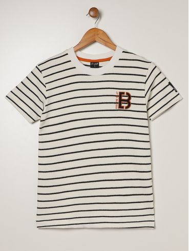 Camiseta Moletinho Juvenil Para Menino - OFF WHITE