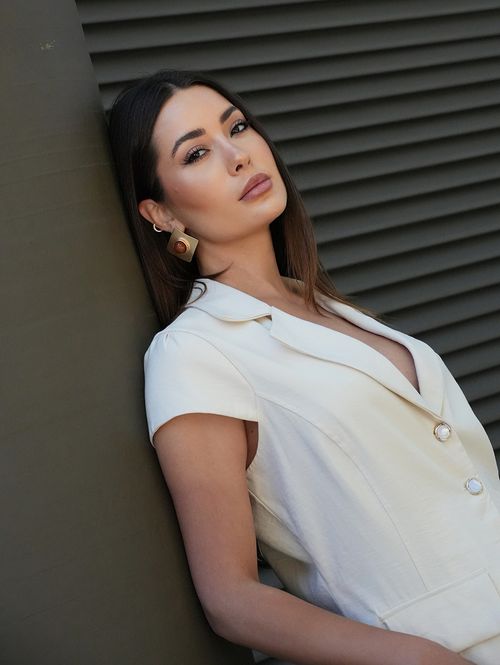 Brinco Pedra Resinada MARROM