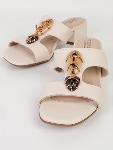 Tamanco Pedraria Modare Feminino CREME