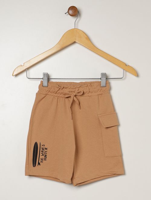 Bermuda Malha Infantil Para Menino - NUDE