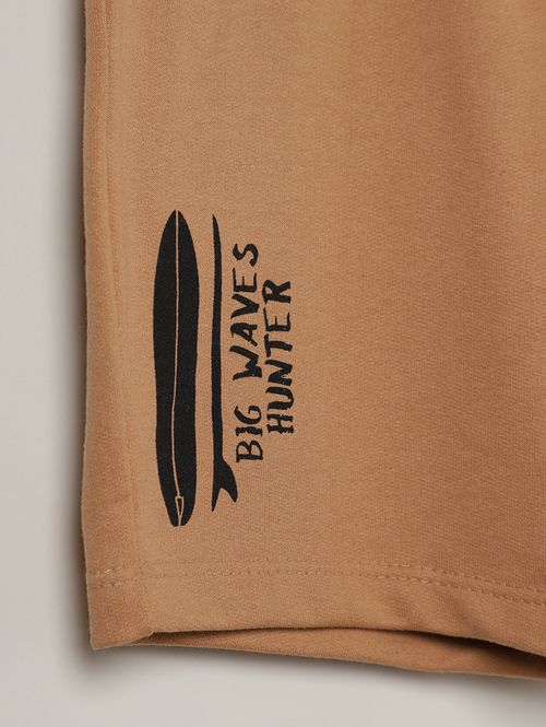 Bermuda Malha Infantil Para Menino - NUDE