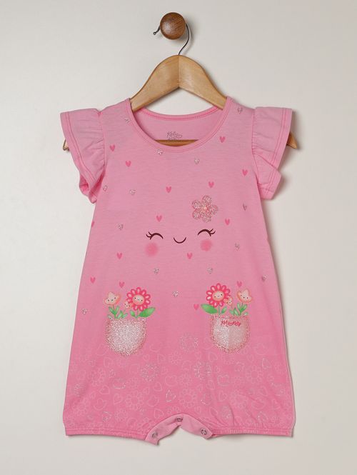 Macacão Estampado Infantil Para Bebê - ROSA