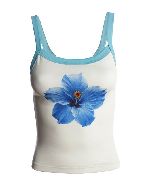 Blusa Cotton Autentique Feminina AZUL/AZUL/BRANCO