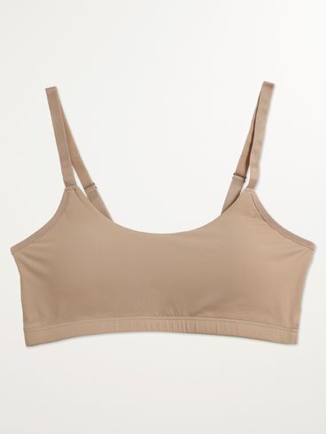 Sutiã Top Inteiro Bojo Removível Feminino BEGE