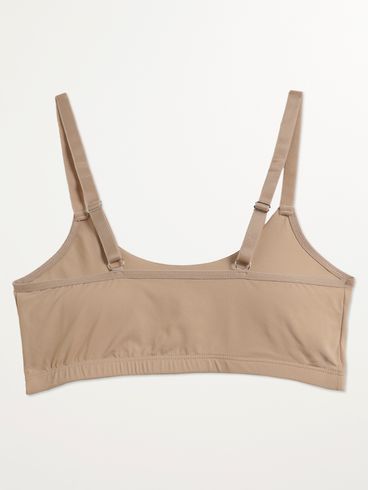 Sutiã Top Inteiro Bojo Removível Feminino BEGE