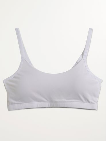 Sutiã Top Inteiro Bojo Removível Feminino BRANCO