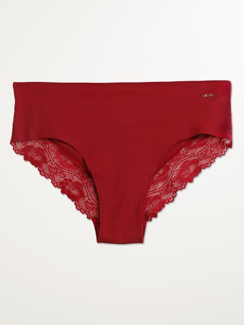 Calcinha Biquíni  Laser Detalhe Em Renda Feminina VERMELHO