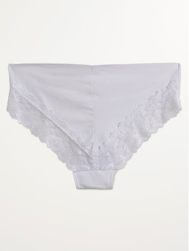 Calcinha Biquíni  Laser Detalhe Em Renda Feminina BRANCO