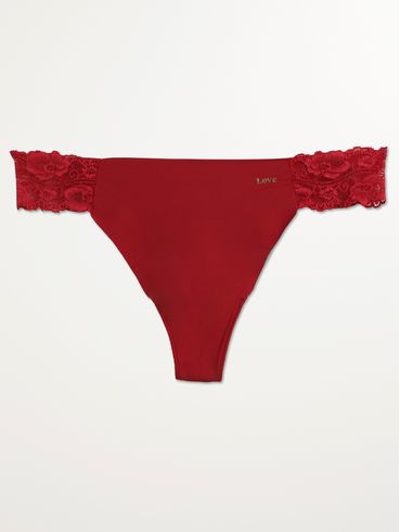 Calcinha Laser Fio em Renda Feminina VERMELHO