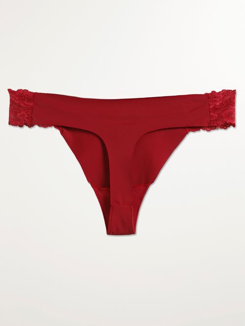 Calcinha Laser Fio em Renda Feminina VERMELHO