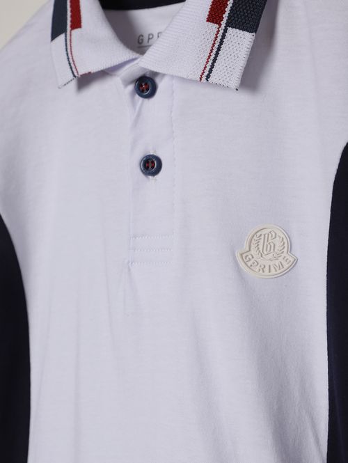 Polo Malha Manga Curta Infantil Para Menino - BRANCO