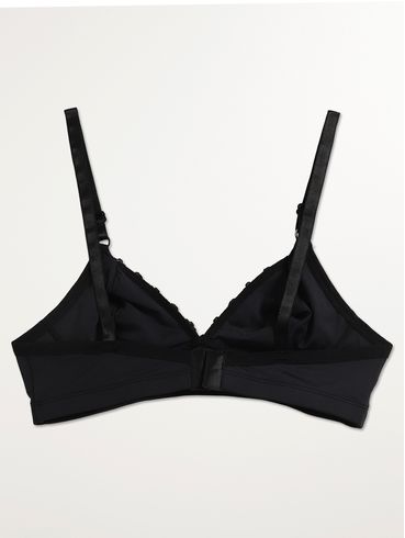 Sutiã Microfibra com Renda Sem Bojo Feminino PRETO