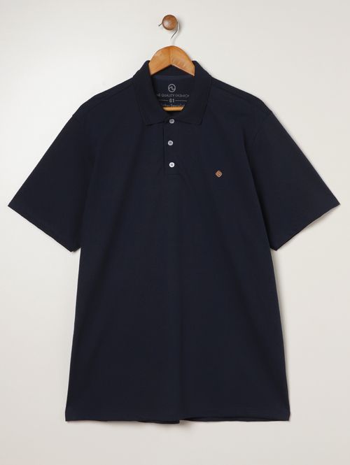 Polo Piquet Manga Curta Plus Size Masculina MARINHO