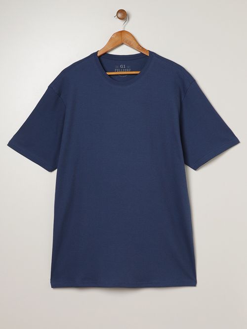 Camiseta Manga Curta Plus Size Masculina MARINHO