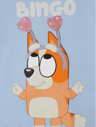 Camiseta Bluey Manga Curta Infantil Para Menina - AZUL