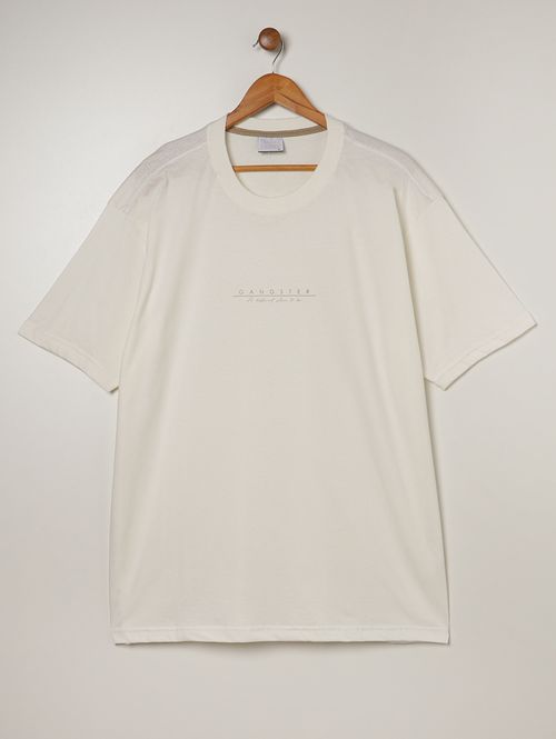 Camiseta Manga Curta Gangster Plus Size Masculina OFF WHITE
