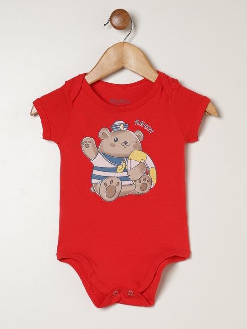 Body Estampado Infantil Para Bebê - VERMELHO