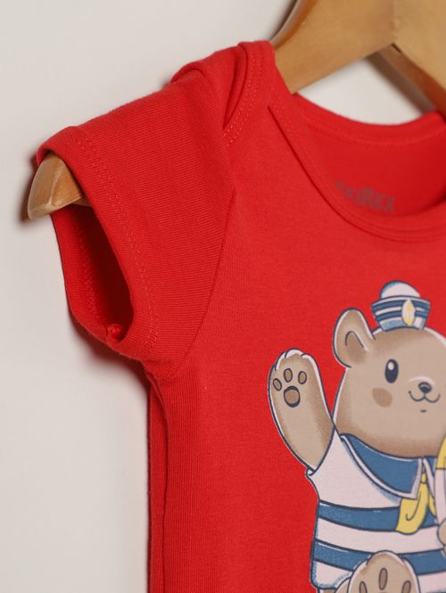 Body Estampado Infantil Para Bebê - VERMELHO