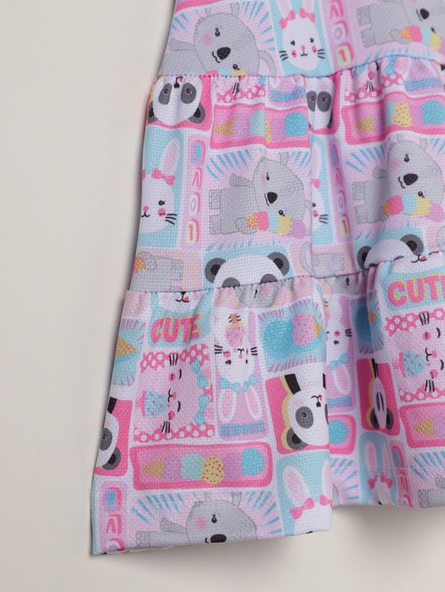 Vestido Texturizado Infantil Para Menina - PINK