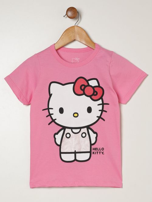 Camiseta Hello Kitty Infantil Para Menina - ROSA