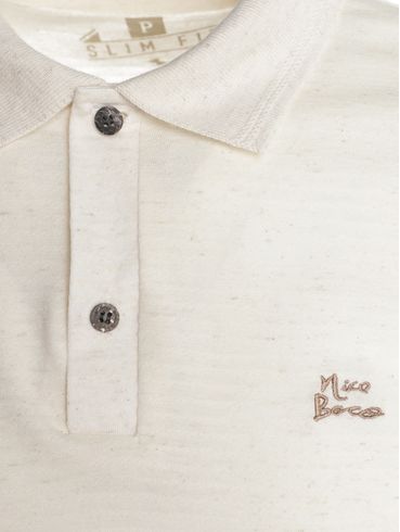 Polo Malha Texturizada Manga Curta Masculina BEGE
