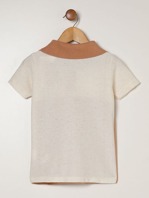 Polo Manga Curta Infantil Para Menino - NUDE