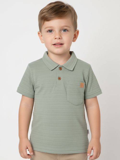 Polo Manga Curta Infantil Para Menino - VERDE