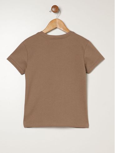 Camisa Manga Curta Infantil Para Menino - CAQUI