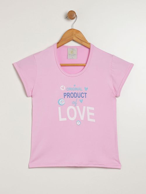 Pijama Curto Suede Juvenil Para Menina - ROSA