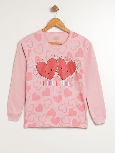 Pijama Longo Juvenil Para Menina - ROSA