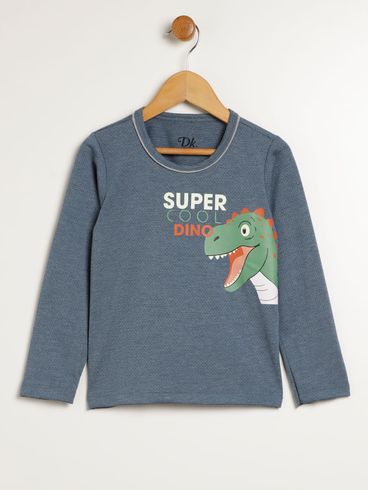 Pijama Longo Infantil Para Menino - AZUL/MESCLA