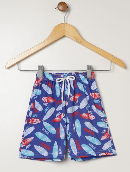 Bermuda Tactel Sublimado Infantil Para Menino - MARINHO