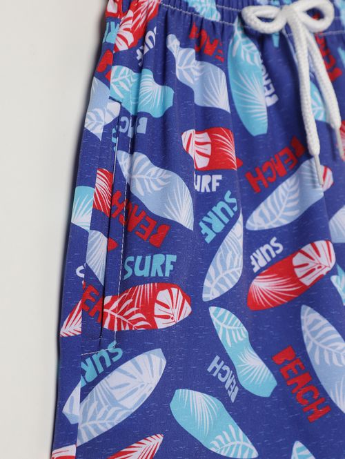 Bermuda Tactel Sublimado Infantil Para Menino - MARINHO