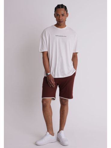 Bermuda marrom texturizada conjunto