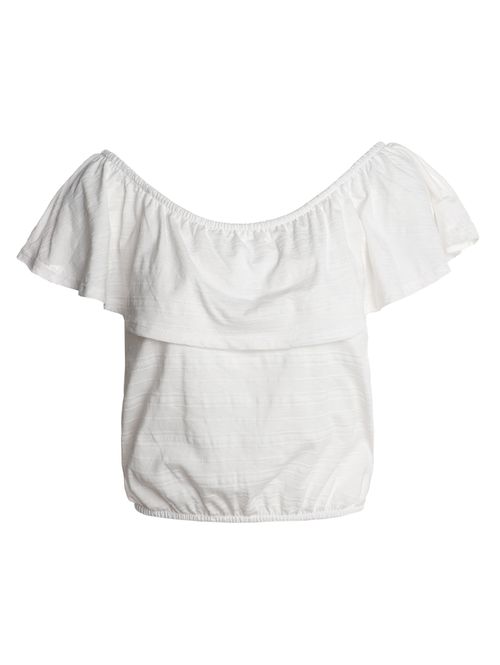 Blusa Ciganinha Com Babado Autentique Feminina OFF WHITE