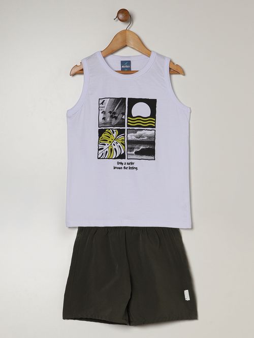 Conjunto Curto Infantil Para Menino - BRANCO