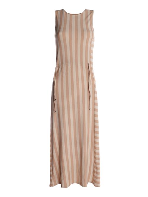 Vestido Listrado Feminino BEGE