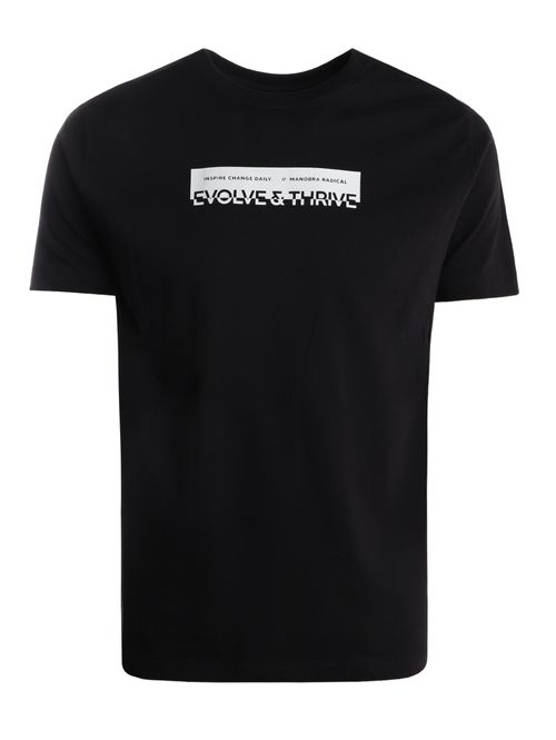 Camiseta Algodão Egípcio Manga Curta Masculina PRETO