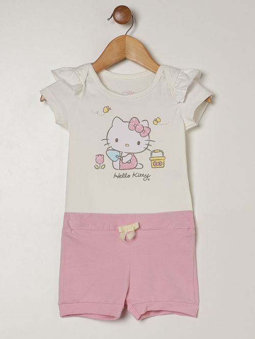Conjunto Hello Kitty Infantil Para Bebê - OFF WHITE