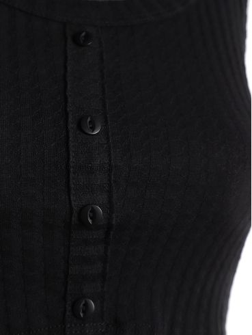 Blusa Regata Canelada Feminina PRETO