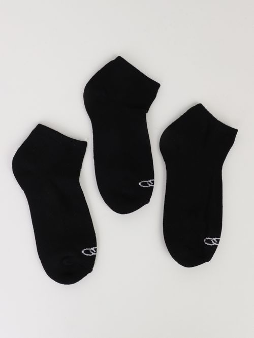 Kit com 03 Meias Cano Curto Olympikus Masculina PRETO