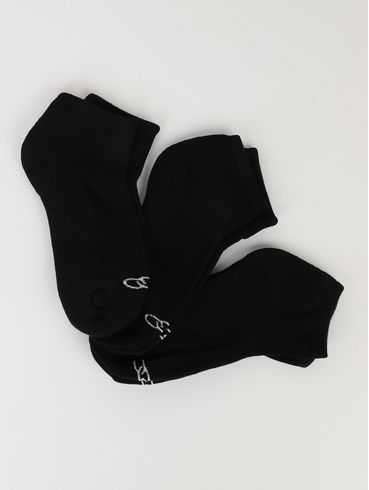 Kit com 03 Meias Cano Curto Olympikus Masculina PRETO