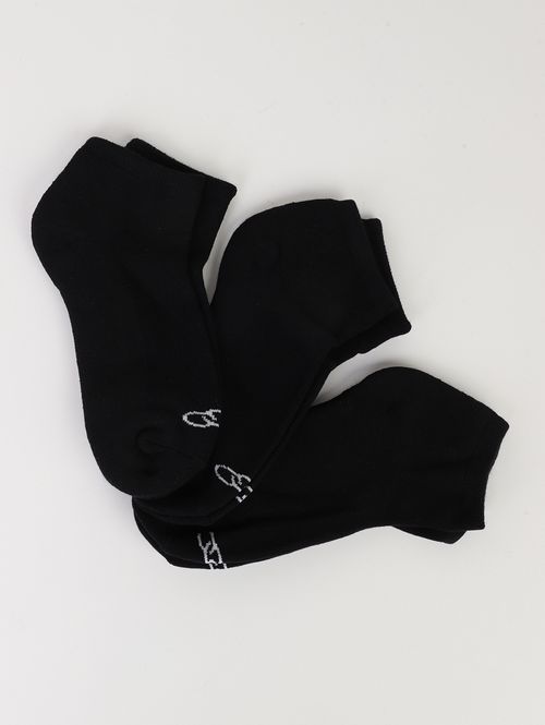 Kit com 03 Meias Cano Curto Olympikus Masculina PRETO