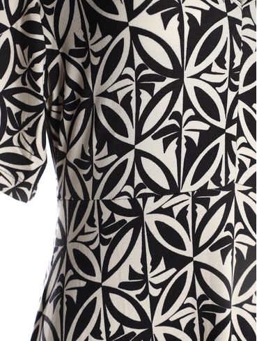 Vestido Midi Estampado Feminino PRETO