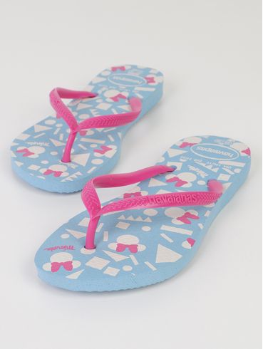 Chinelo Minnie Havaianas  Juvenil Para Menina - AZUL/ROSA