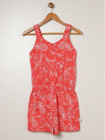 Macacão Meia Malha Juvenil Para Menina - LARANJA