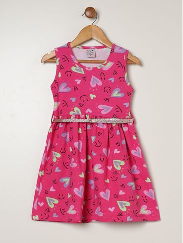 Vestido Cotton Infantil Para Menina - PINK