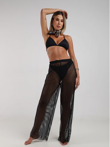 Saída de Praia Calça Telinha Feminina PRETO
