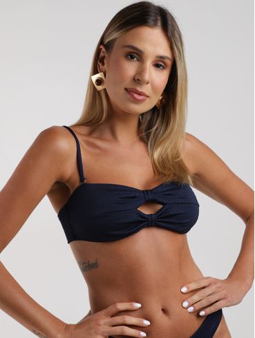 Biquíni Top  Texturizado Bojo Soft Feminino MARINHO