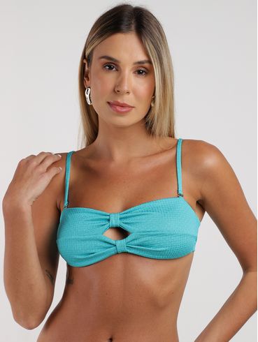 Biquíni Top  Texturizado Bojo Soft Feminino AZUL